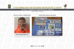 Colombiano detenido durante cateo en San Andrés en posesión de droga