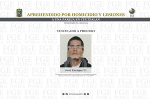 Aprehendido por homicidio y lesiones a una pareja en Cuetzalan